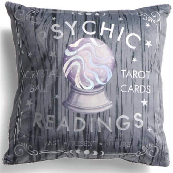 Cynthia Rowley Halloween Psychic Readings Feather Pillow Crystal Ball Designer - Picture 1 of 10
